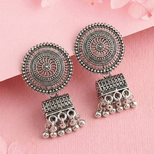 Antique Oxidised Jhumka Earrings