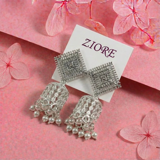 Royal Bloom Oxidised Dome Jhumka Earrings