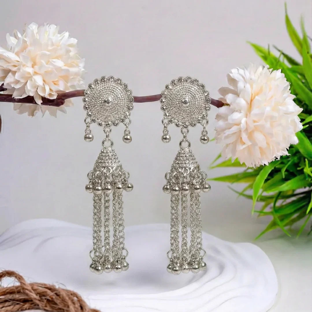 Multi-Layer Oxidised Dangler Jhumka Earrings