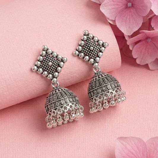 Dainty Silver Ghungroo Jhumka